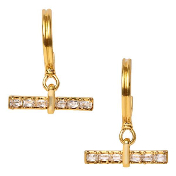 Lustre T-Bar Hoop Earrings
