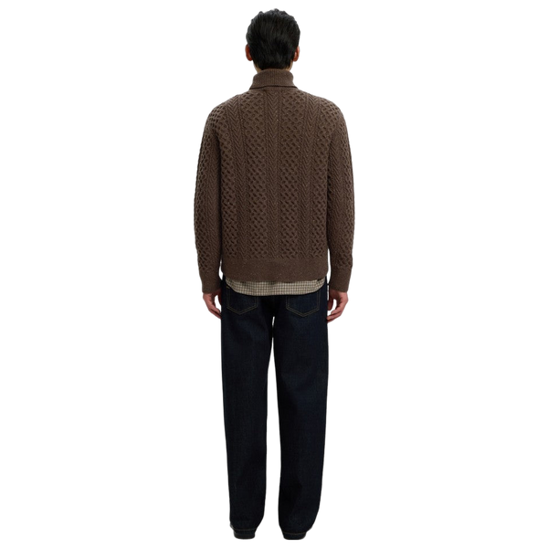 Selected Land Long Sleeve Knit Cable Roll Neck