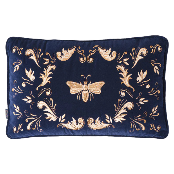 Elizabeth Scarlett Provencale Bee Velvet Cushion Rectangle