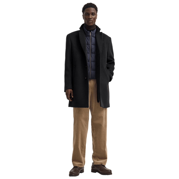 Bugatti Wool Overcoat With Quilted Panel