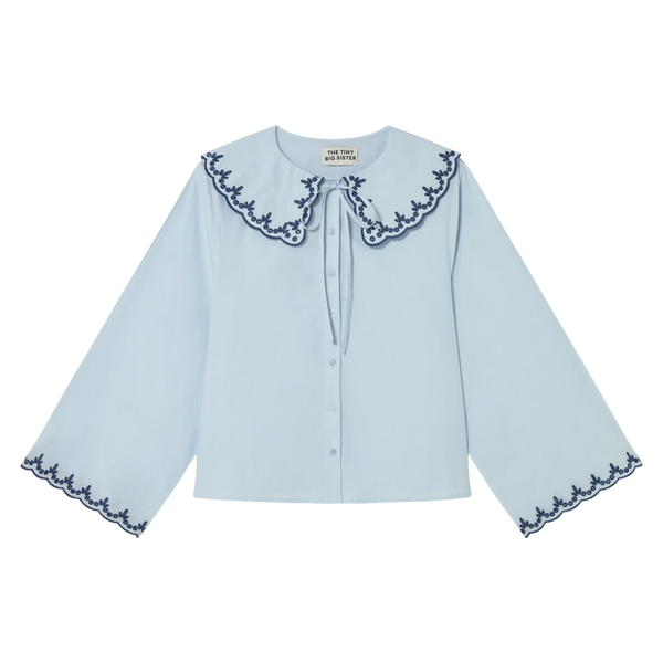 Tiny Big Sister Embroidered Neck Shirt