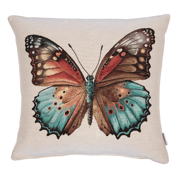 Hines Of Oxford Feather Filled Cushion - Butterfly Beauty