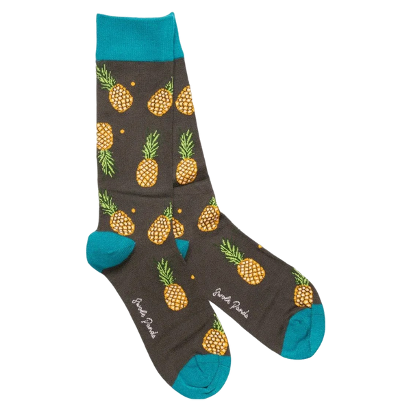 Swole Panda Bamboo Socks - Pineapple