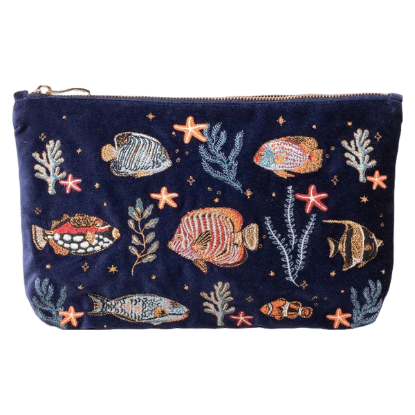 Elizabeth Scarlett Marine Paradise Velvet Everyday Pouch