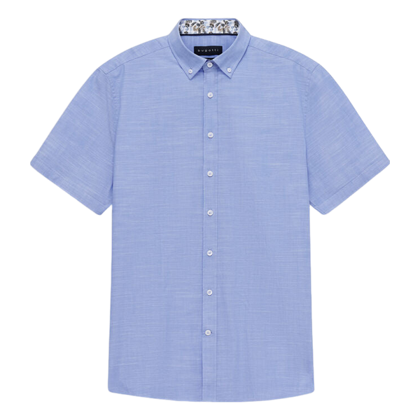 Bugatti Short Sleeve Plain Shirt With Trim
