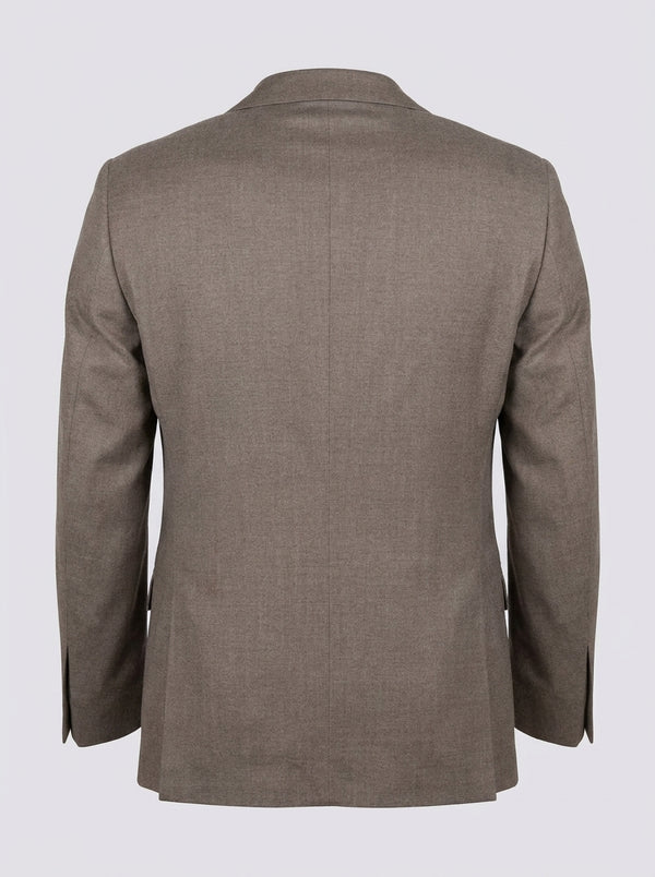 William David Premium Wool Flannel Suit - Taupe
