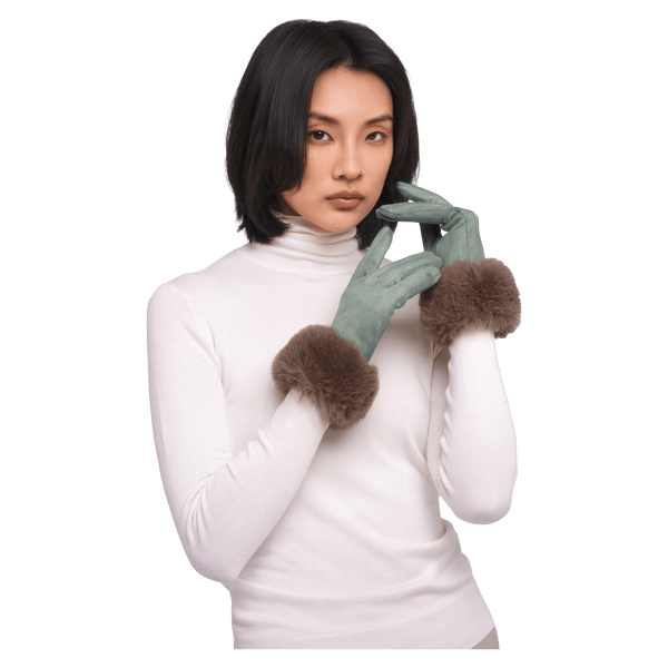 Powder Bettina Faux Suede/Fur Gloves