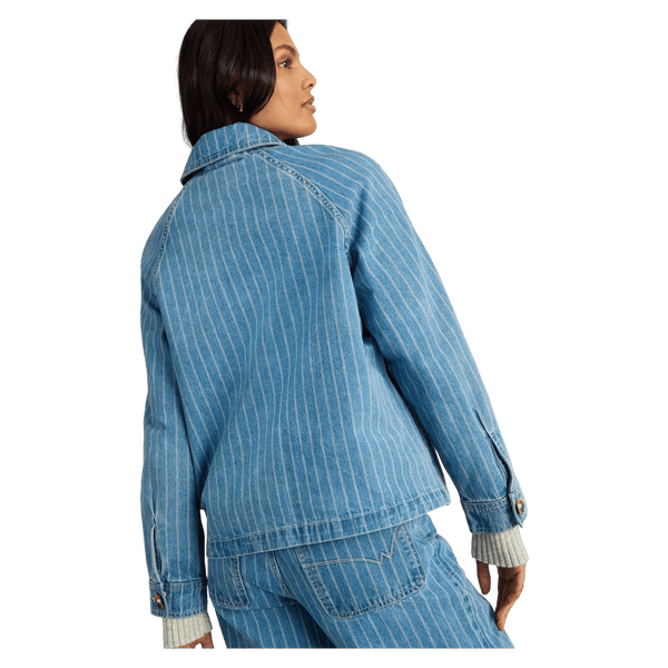White Stuff Tia Stripe Denim Shacket - Denim Mlt