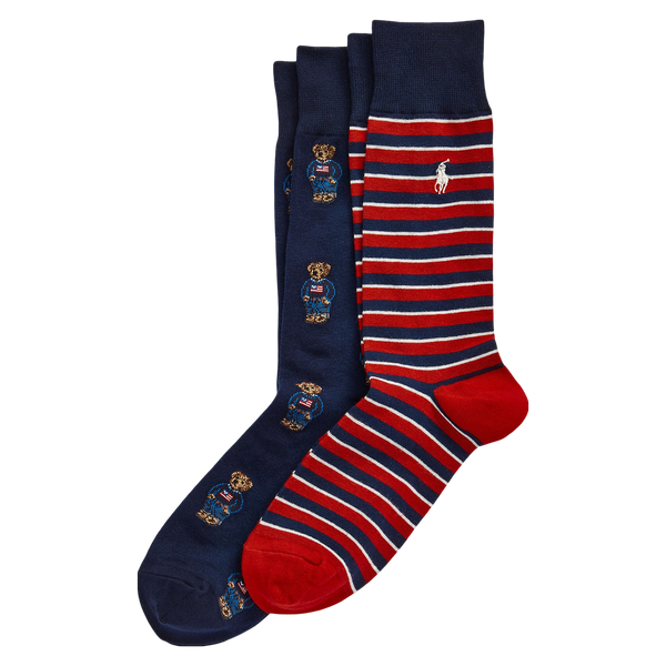 Polo Ralph Lauren Bear Ankle Socks 2 Pack