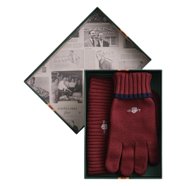 GANT Essential Beanie & Glove Gift Set - Plumped red