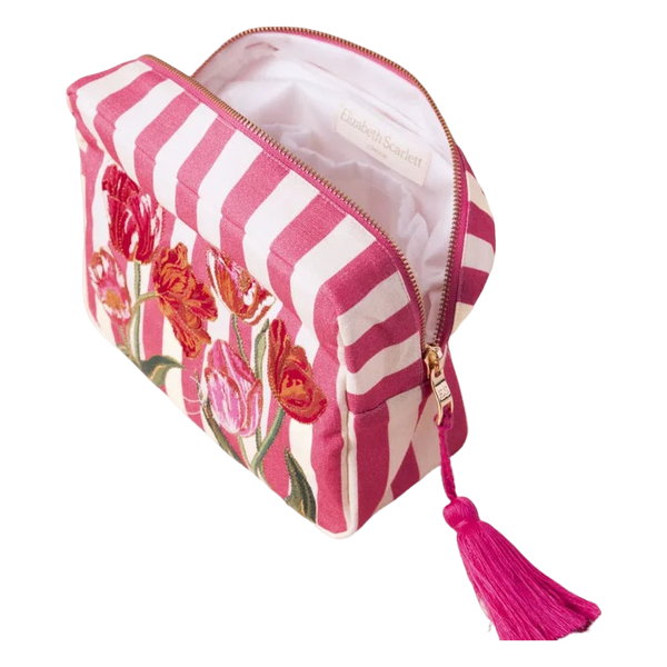 Elizabeth Scarlett Tulip Stripe Cotton Wash Bag