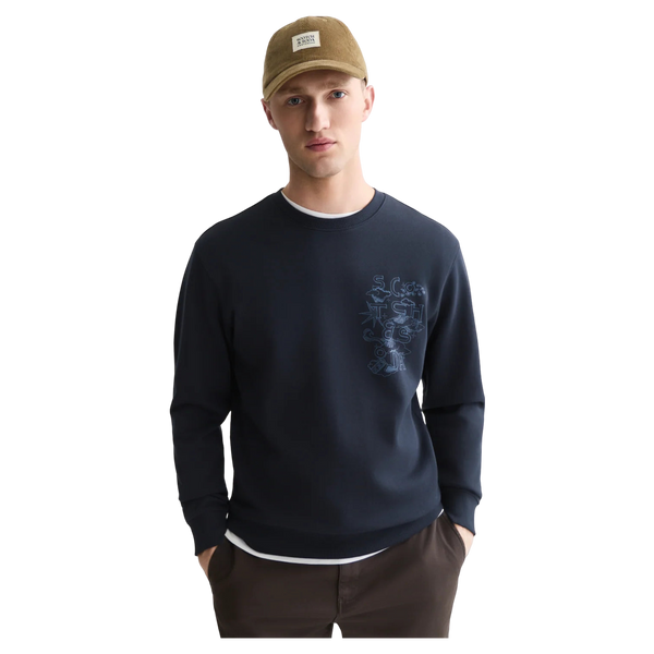 Scotch & Soda Left Chest Artwork Reg Fit Sweatshirt