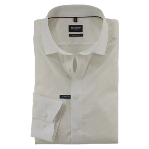 Olymp Changeant Paisley Long Sleeve Shirt - Cream