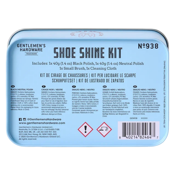 Gentlemen's Hardware Shoe Shine Kit In A Tin