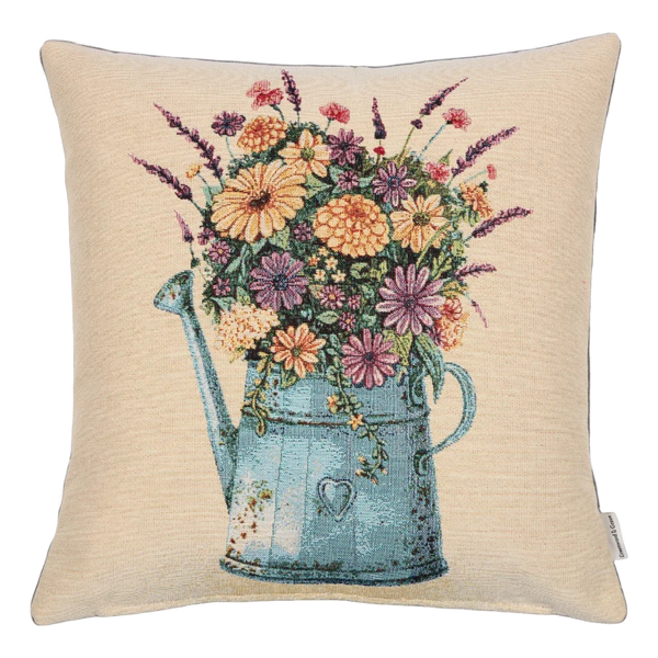 Hines Of Oxford Feather Filled Cushion - Watering Can Bouquet