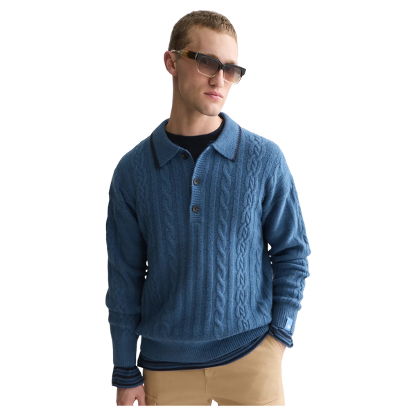 Scotch & Soda Soft Knit Cable Polo