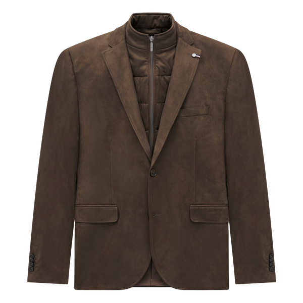 Bugatti Premium Faux Suede Blazer With Panel