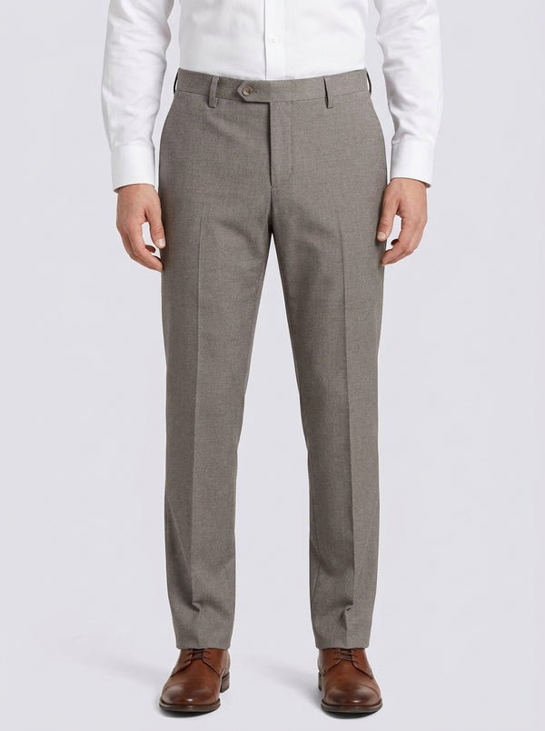 William David Premium Wool Flannel Suit - Taupe