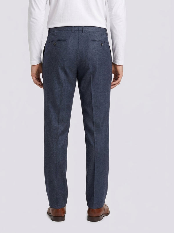 William David Premium Wool Prince Of Wales Check Suit - Navy