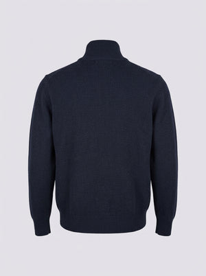 William David Merino Wool Knitted Jacket - Navy