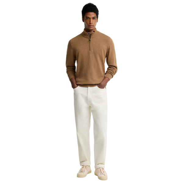 Cotton Half Zip Knitted Jumper
