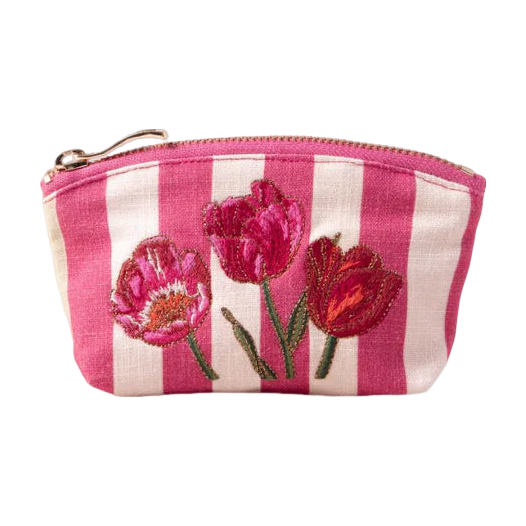 Elizabeth Scarlett Tulip Stripe Cotton Coin Purse