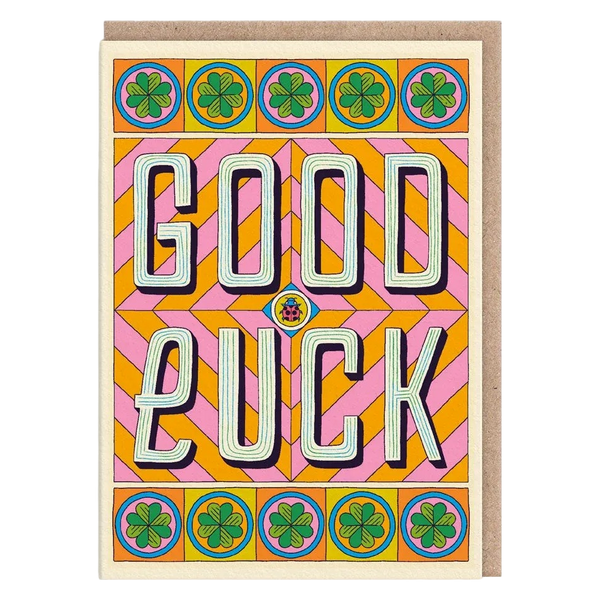 OHH DEER Greeting Cards - £2.95 - Good Luck Typographic