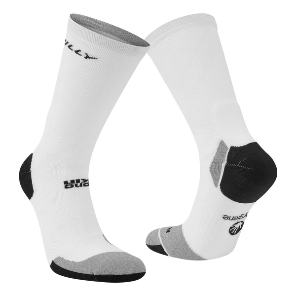 Hilly Marathon Fresh Crew Socks - White Grey