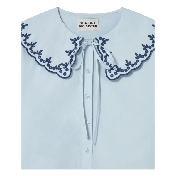 Tiny Big Sister Embroidered Neck Shirt