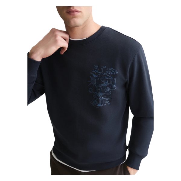 Scotch & Soda Left Chest Artwork Reg Fit Sweatshirt
