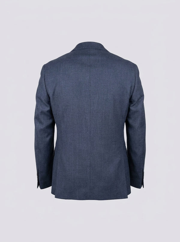 William David Premium Wool Prince Of Wales Check Suit - Navy