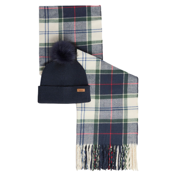 Barbour Dover Beanie & Hailes Scarf Gift Set