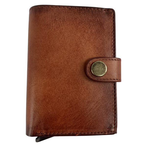 Antique Leather RFID Dispensing Card Case