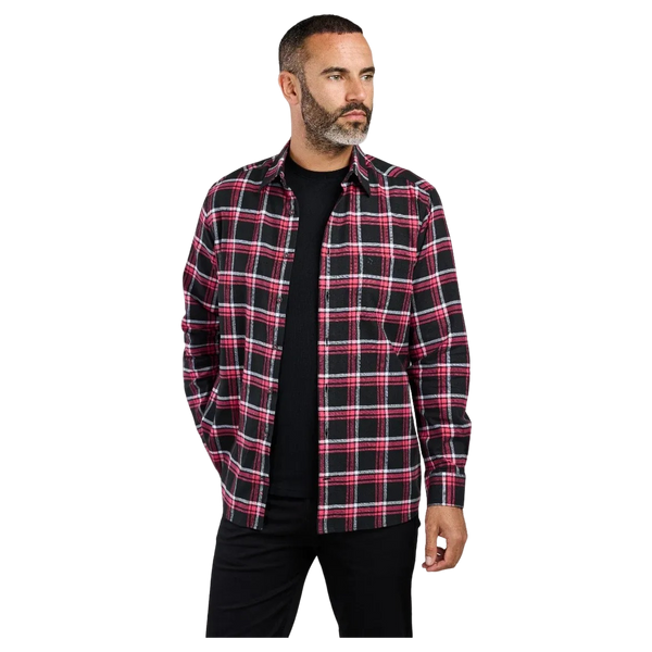 Double Two Long Sleeve Shirt - Black Check