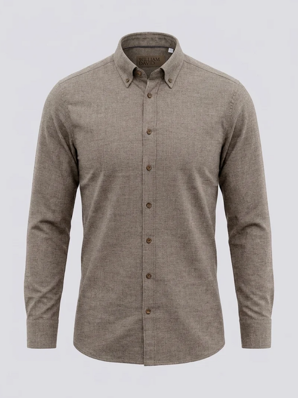 William David Southwold Button Down Herringbone Flannel Shirt