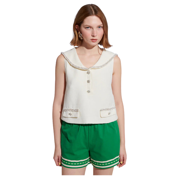 Sister Jane Breeze Tweed Sailor Top