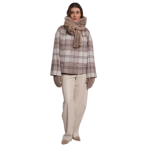 Rino & Pelle Vlien Knitted Scarf With Faux Fur Details