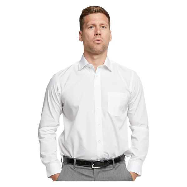 Double Two Long Sleeve Cotton Rich Shirt - White