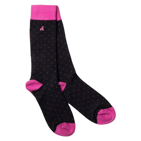 Swole Panda Bamboo Socks - Spotted Pink