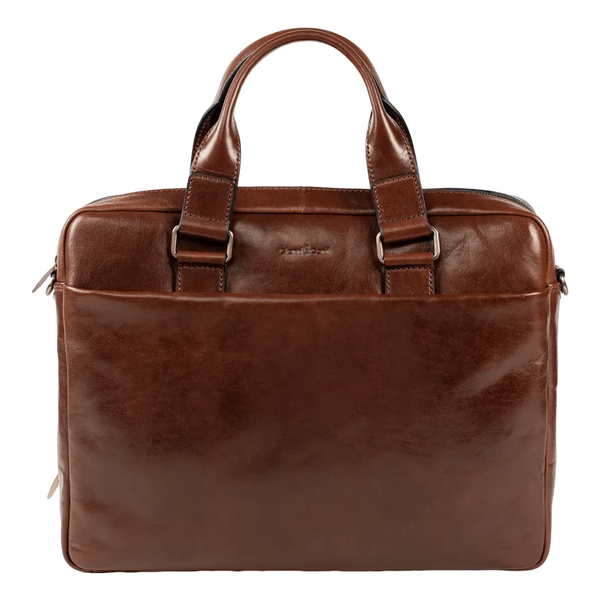 Gianni Conti Men's Leather Briefcase - Brown