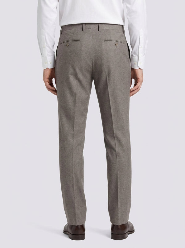 William David Premium Wool Flannel Suit - Taupe
