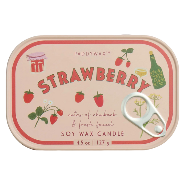 Bistro 4.5oz Strawberry Printed Tin Candle