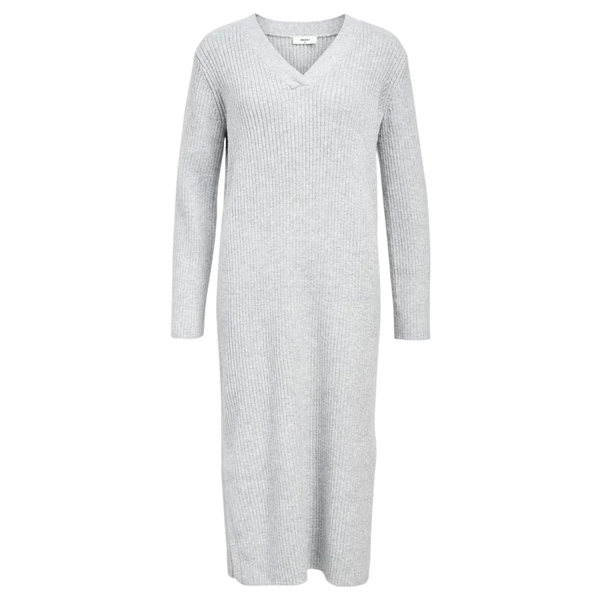 Object Elva L/s Re V-neck Dress - Melange