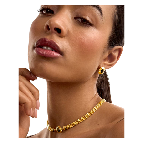 Katie Loxton Tiger's Eye Button Stud Earrings