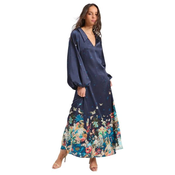 Vilagallo Eugenia Navy Print Dress