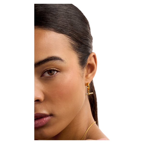 Lustre T-Bar Hoop Earrings
