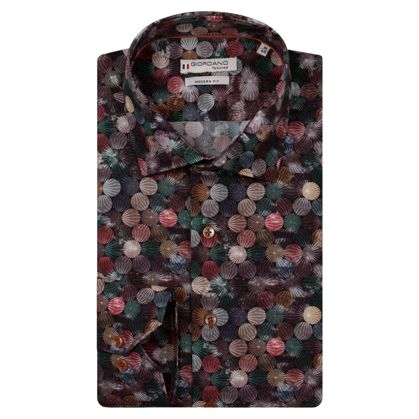 Giordano Long Sleeve Printed Shirt