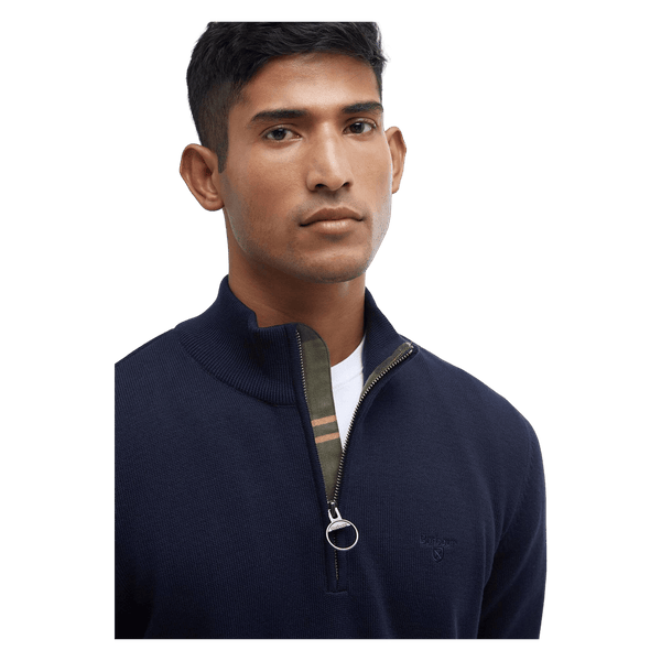 Cotton Half Zip Knitted Jumper