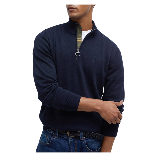 Cotton Half Zip Knitted Jumper
