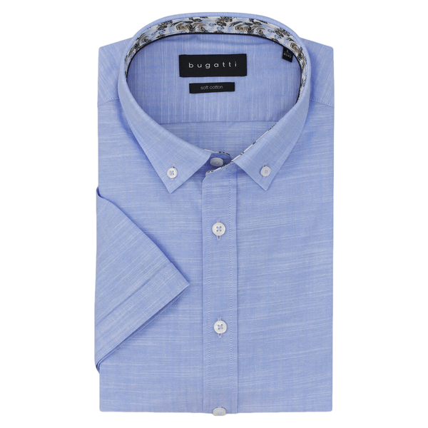 Bugatti Short Sleeve Plain Shirt With Trim